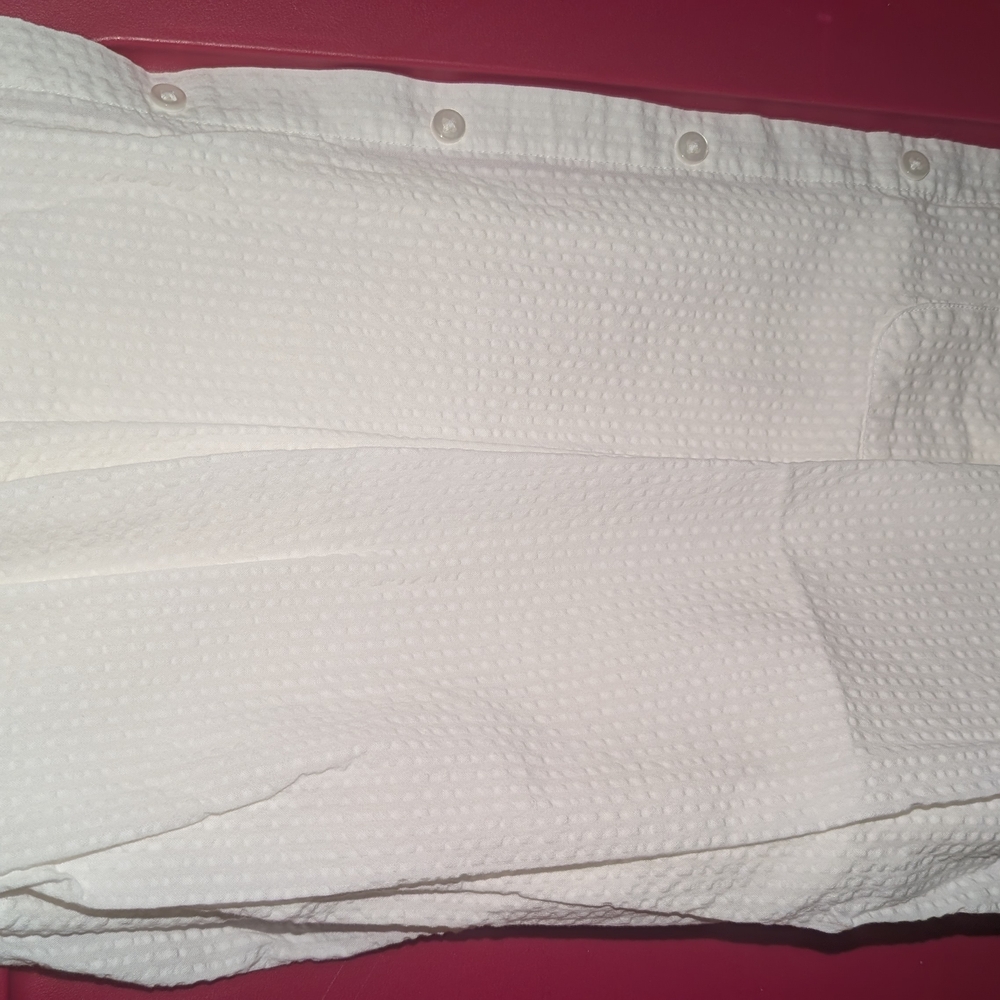 White Textured Button-Up Shirt